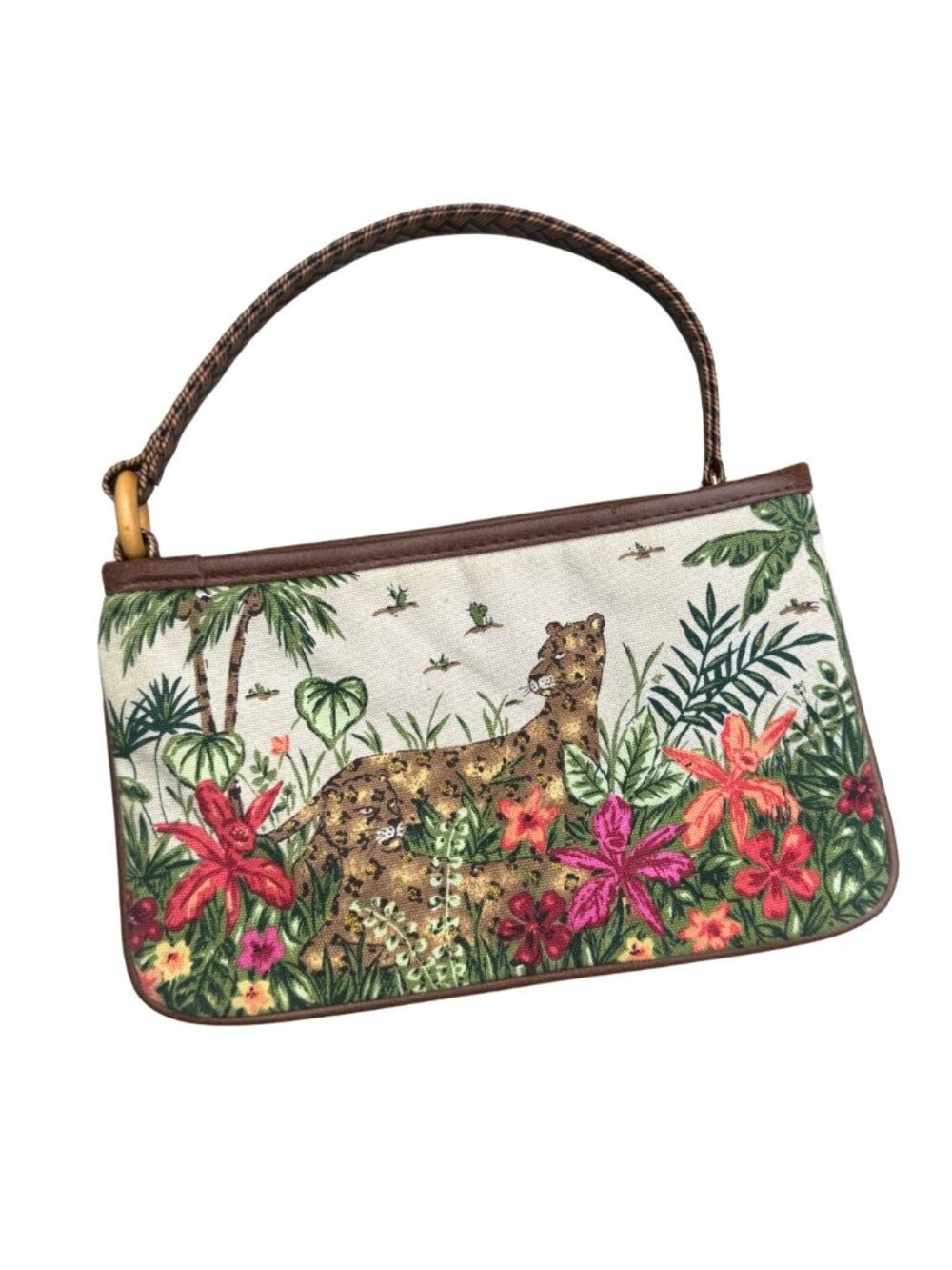 Vintage Leopard Jungle Print Clutch